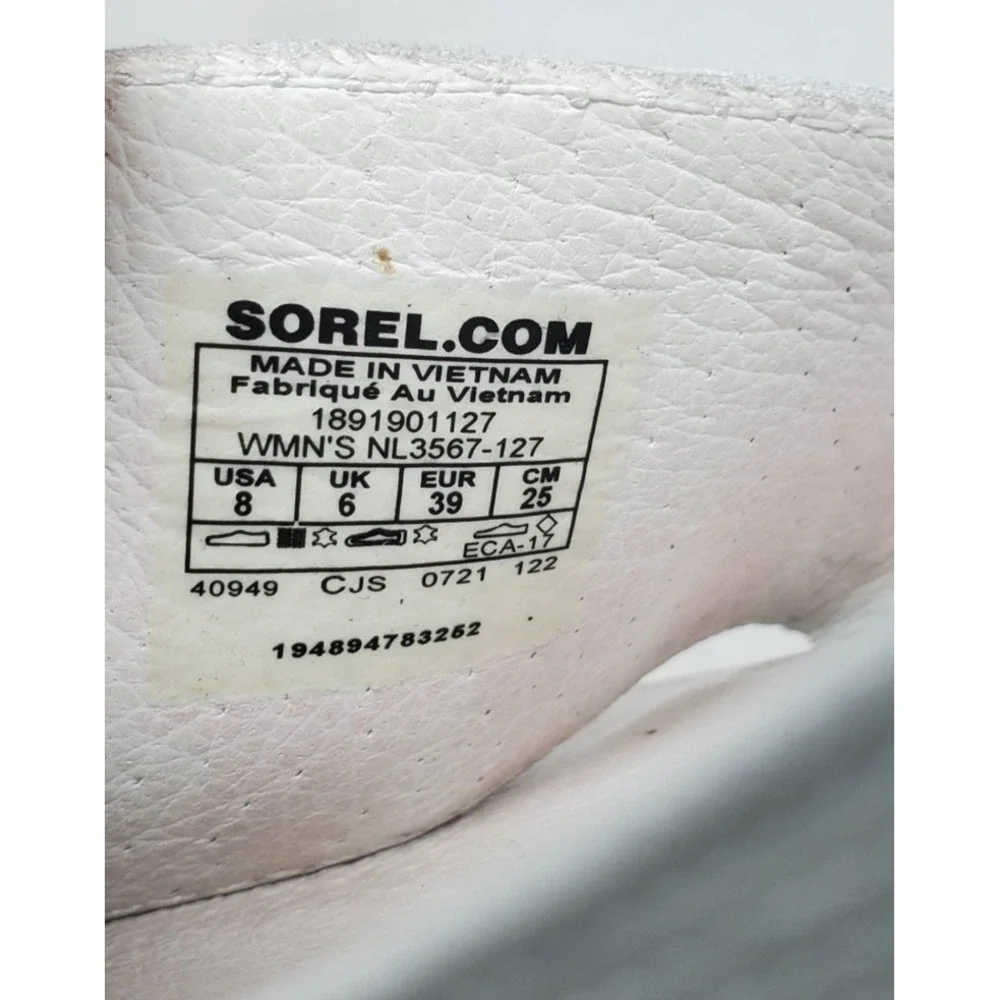 Sorel Kinetic Impact Y Sandals Womens 8 White Leather Y-Strap High Chunky Shoes - Picture 11 of 12